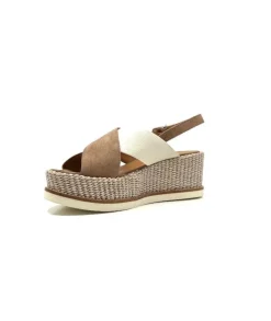 Ivoire0551 Ivoire 2153 Daim Marron Cuir Creme*Femme Plateformes
