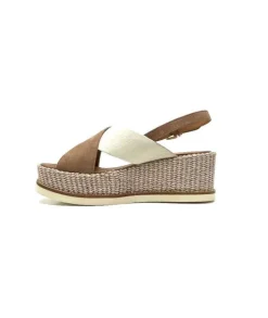 Ivoire0551 Ivoire 2153 Daim Marron Cuir Creme*Femme Plateformes