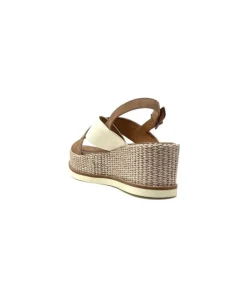 Ivoire0551 Ivoire 2153 Daim Marron Cuir Creme*Femme Plateformes