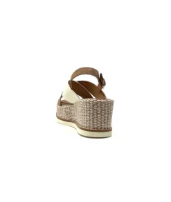 Ivoire0551 Ivoire 2153 Daim Marron Cuir Creme*Femme Plateformes