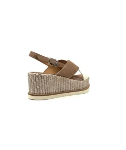 Ivoire0551 Ivoire 2153 Daim Marron Cuir Creme*Femme Plateformes