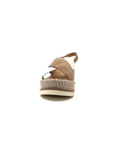 Ivoire0551 Ivoire 2153 Daim Marron Cuir Creme*Femme Plateformes