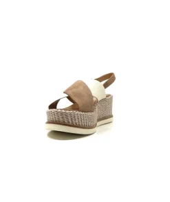 Ivoire0551 Ivoire 2153 Daim Marron Cuir Creme*Femme Plateformes