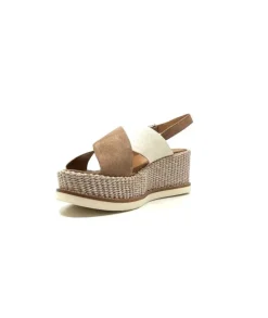 Ivoire0551 Ivoire 2153 Daim Marron Cuir Creme*Femme Plateformes