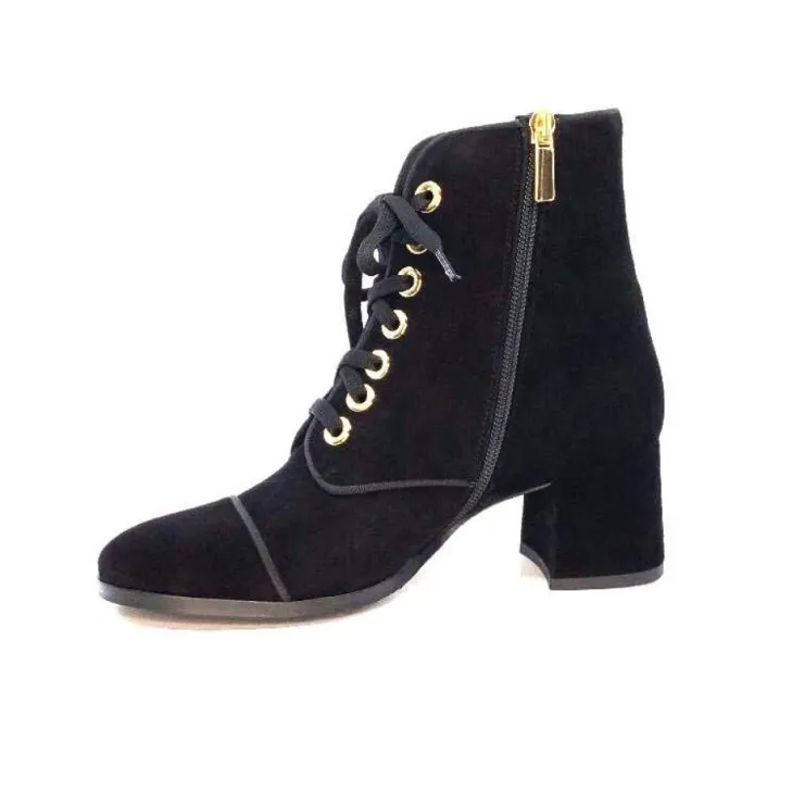 Ivoire-0260a Ivoire 670 Daim Noir*Femme Bottines