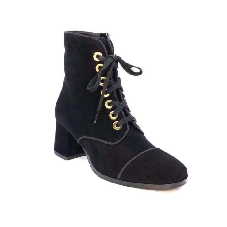 Ivoire-0260a Ivoire 670 Daim Noir*Femme Bottines
