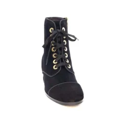 Ivoire-0260a Ivoire 670 Daim Noir*Femme Bottines
