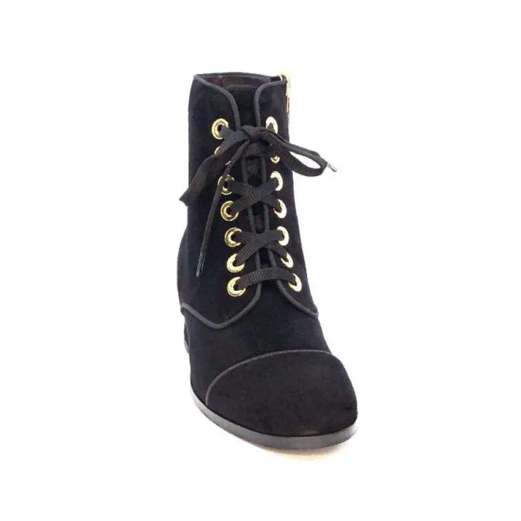 Ivoire-0260a Ivoire 670 Daim Noir*Femme Bottines