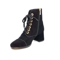 Ivoire-0260a Ivoire 670 Daim Noir*Femme Bottines