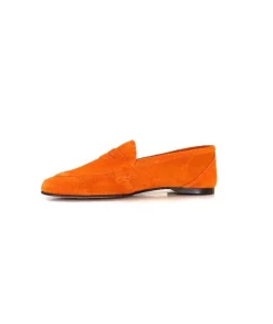Ivoire0209b Ivoire 10648 Daim Orange*Femme Mocassins