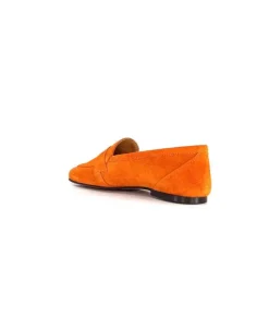 Ivoire0209b Ivoire 10648 Daim Orange*Femme Mocassins