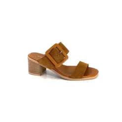 Ivoire0401a Ivoire 500.3006 Daim Tan*Femme Mules
