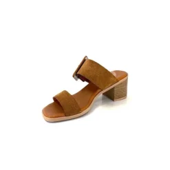 Ivoire0401a Ivoire 500.3006 Daim Tan*Femme Mules