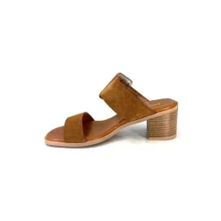 Ivoire0401a Ivoire 500.3006 Daim Tan*Femme Mules
