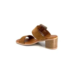 Ivoire0401a Ivoire 500.3006 Daim Tan*Femme Mules