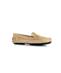 Ivoire0209b Ivoire 12443 Daim Taupe*Femme Mocassins