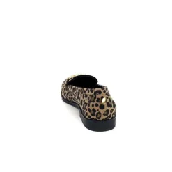 Ivoire0317a Ivoire 2200127-1225 Daim Taupe Imprime Leo*Femme Mocassins