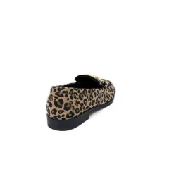 Ivoire0317a Ivoire 2200127-1225 Daim Taupe Imprime Leo*Femme Mocassins
