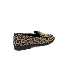 Ivoire0317a Ivoire 2200127-1225 Daim Taupe Imprime Leo*Femme Mocassins