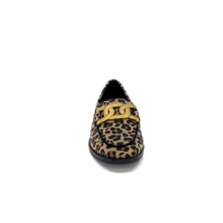 Ivoire0317a Ivoire 2200127-1225 Daim Taupe Imprime Leo*Femme Mocassins