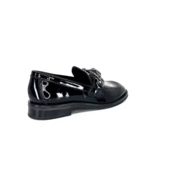 Ivoire0236a Ivoire 77502 Falconi Cuir Vernis Noir*Femme Mocassins