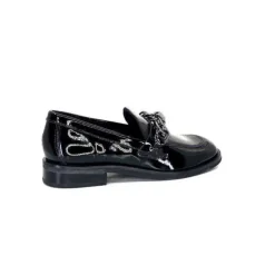 Ivoire0236a Ivoire 77502 Falconi Cuir Vernis Noir*Femme Mocassins