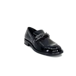 Ivoire0236a Ivoire 77502 Falconi Cuir Vernis Noir*Femme Mocassins