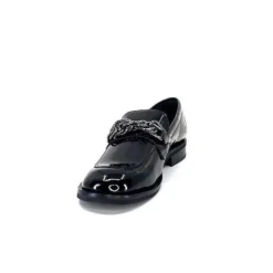 Ivoire0236a Ivoire 77502 Falconi Cuir Vernis Noir*Femme Mocassins