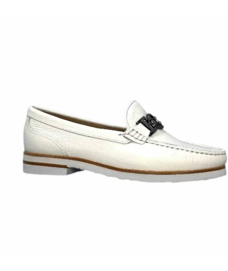 Ivoire0236a Ivoire 50686 Gravanni Cuir Blanc*Femme Mocassins