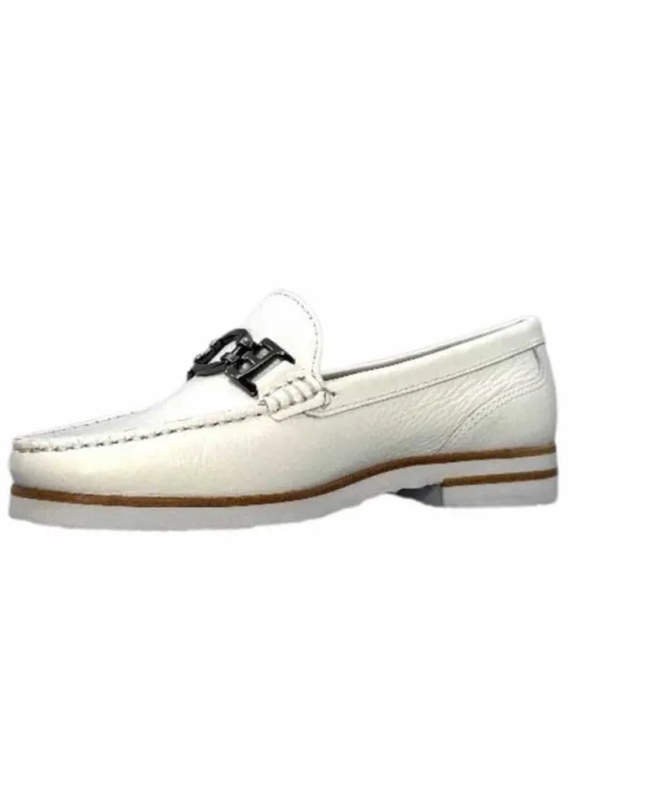Ivoire0236a Ivoire 50686 Gravanni Cuir Blanc*Femme Mocassins