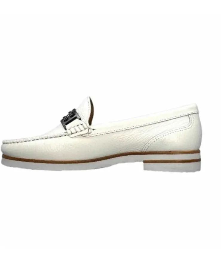 Ivoire0236a Ivoire 50686 Gravanni Cuir Blanc*Femme Mocassins