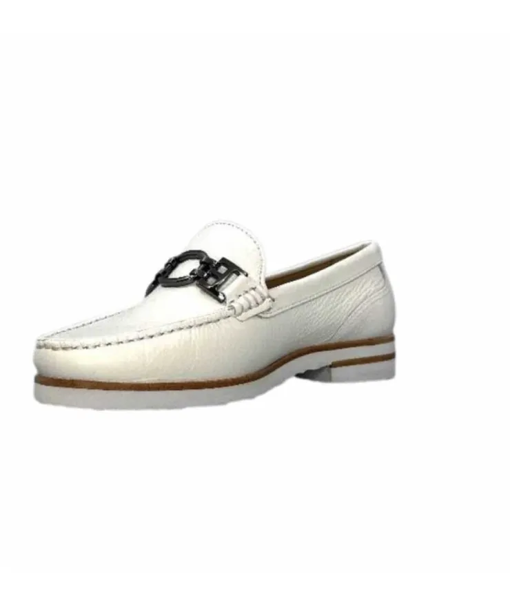 Ivoire0236a Ivoire 50686 Gravanni Cuir Blanc*Femme Mocassins