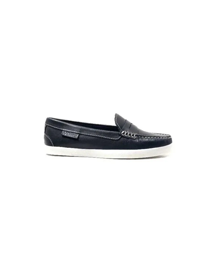 Ivoire0236a Ivoire 3456 Havana Cuir Bleu*Femme Mocassins