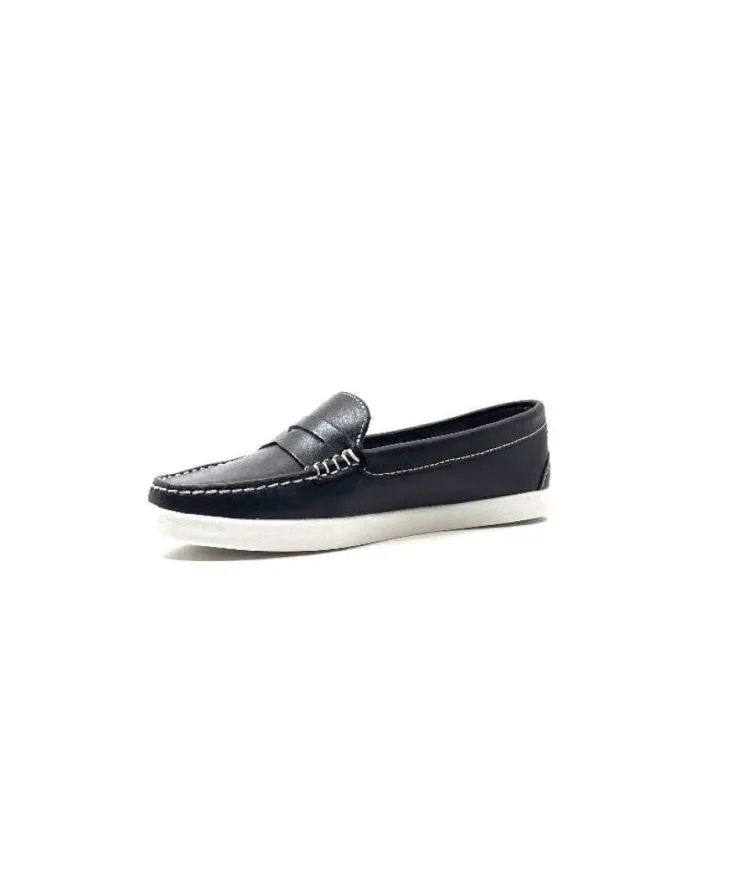 Ivoire0236a Ivoire 3456 Havana Cuir Bleu*Femme Mocassins