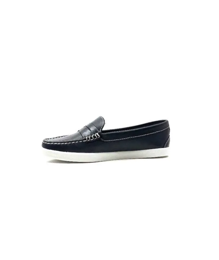 Ivoire0236a Ivoire 3456 Havana Cuir Bleu*Femme Mocassins