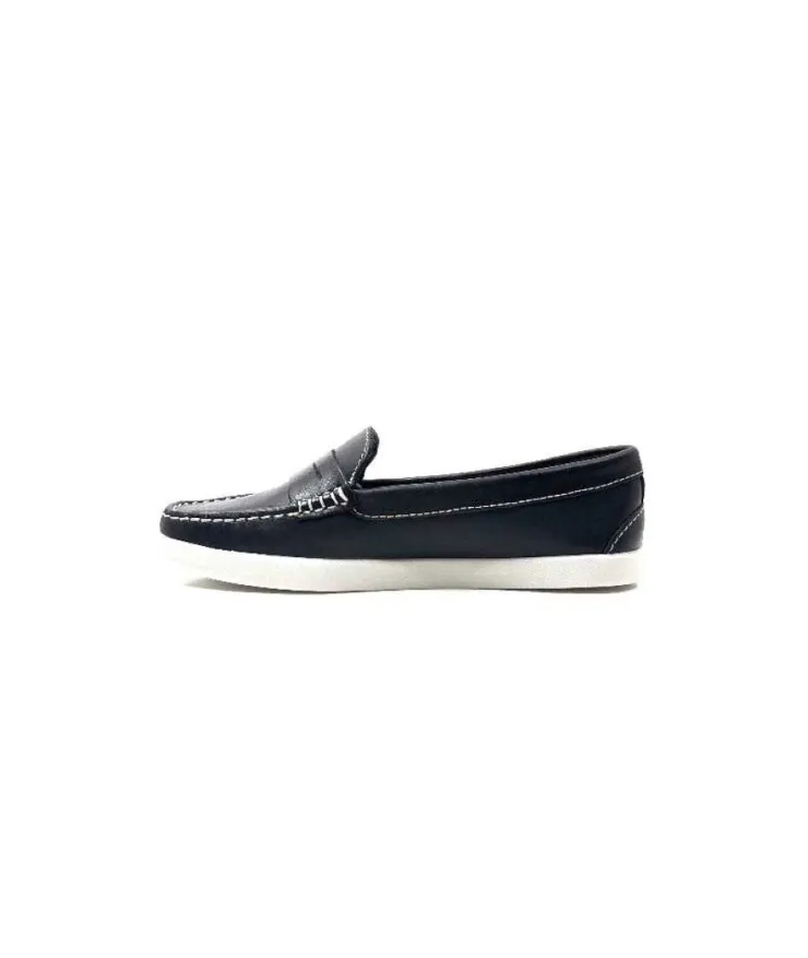 Ivoire0236a Ivoire 3456 Havana Cuir Bleu*Femme Mocassins