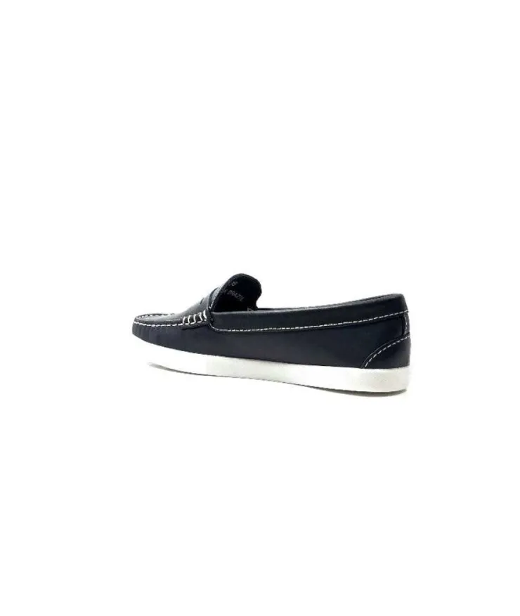 Ivoire0236a Ivoire 3456 Havana Cuir Bleu*Femme Mocassins