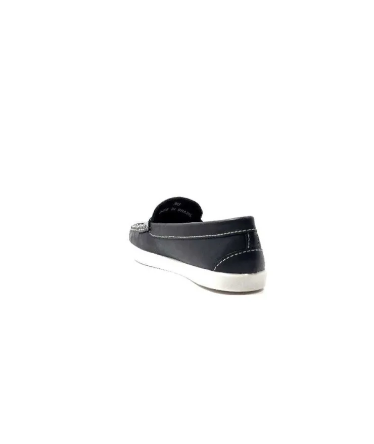 Ivoire0236a Ivoire 3456 Havana Cuir Bleu*Femme Mocassins