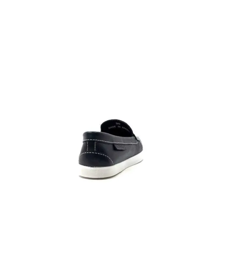 Ivoire0236a Ivoire 3456 Havana Cuir Bleu*Femme Mocassins