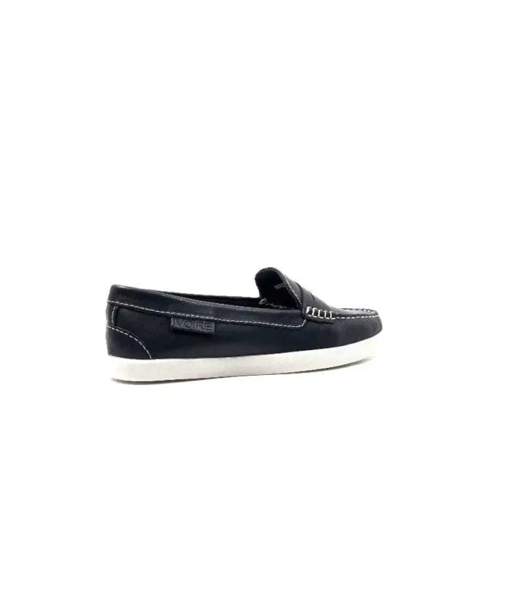 Ivoire0236a Ivoire 3456 Havana Cuir Bleu*Femme Mocassins
