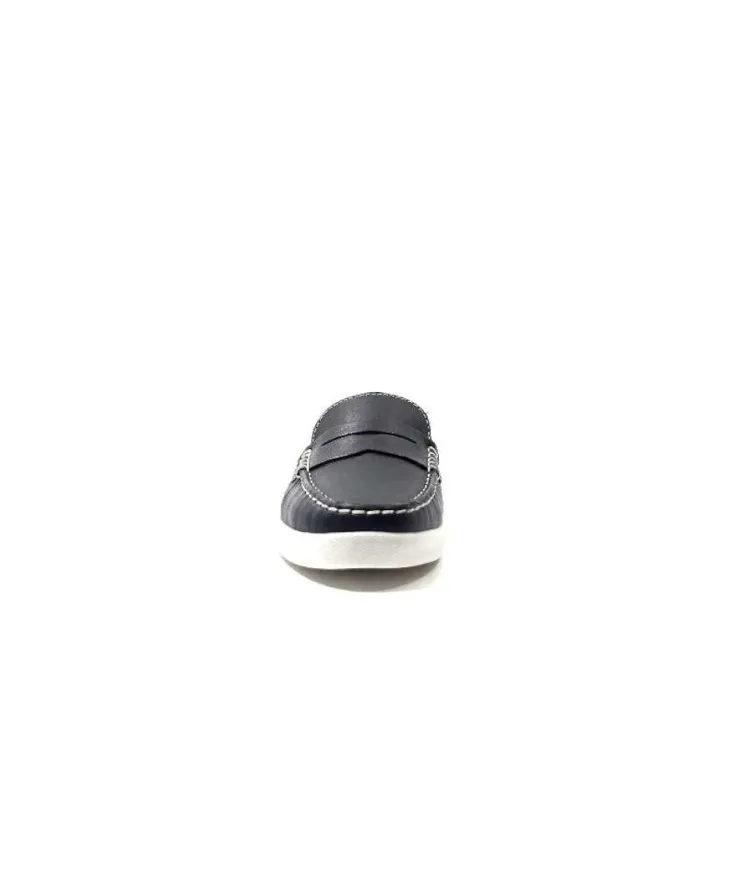Ivoire0236a Ivoire 3456 Havana Cuir Bleu*Femme Mocassins