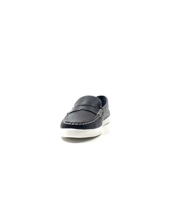 Ivoire0236a Ivoire 3456 Havana Cuir Bleu*Femme Mocassins