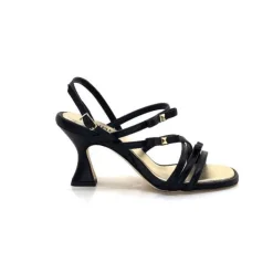 Ivoire0551 Ivoire 2147 Lia Cuir Noir*Femme Sandales