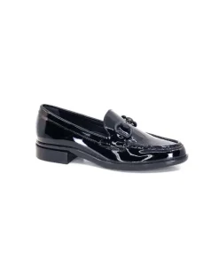 Ivoire0236a Ivoire 63008 Louisana Cuir Vernis Noir*Femme Mocassins