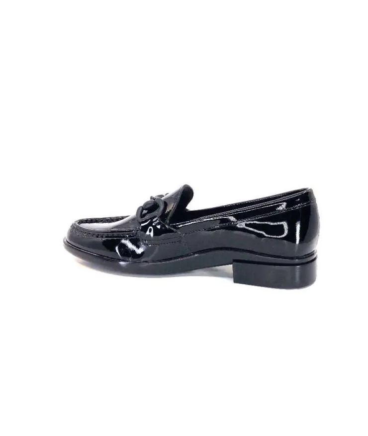 Ivoire0236a Ivoire 63008 Louisana Cuir Vernis Noir*Femme Mocassins