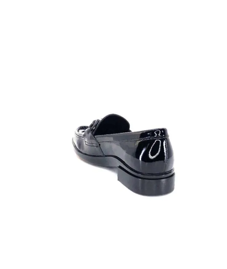 Ivoire0236a Ivoire 63008 Louisana Cuir Vernis Noir*Femme Mocassins