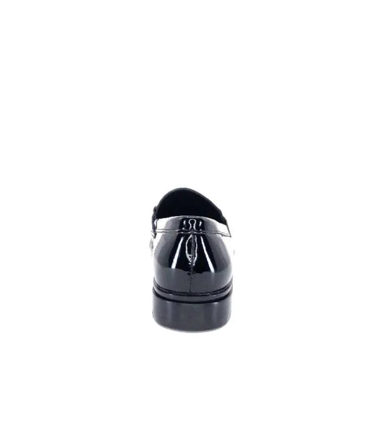 Ivoire0236a Ivoire 63008 Louisana Cuir Vernis Noir*Femme Mocassins
