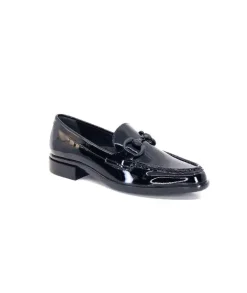 Ivoire0236a Ivoire 63008 Louisana Cuir Vernis Noir*Femme Mocassins