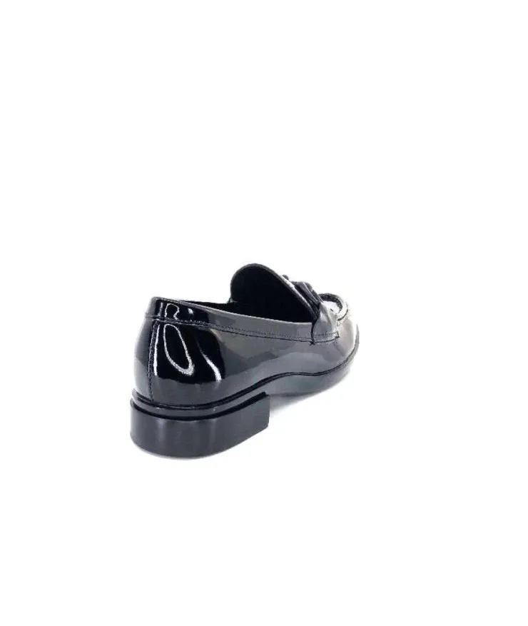 Ivoire0236a Ivoire 63008 Louisana Cuir Vernis Noir*Femme Mocassins