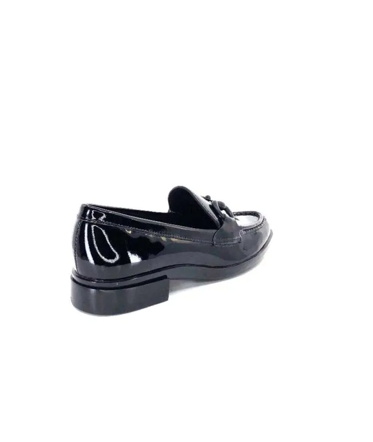 Ivoire0236a Ivoire 63008 Louisana Cuir Vernis Noir*Femme Mocassins
